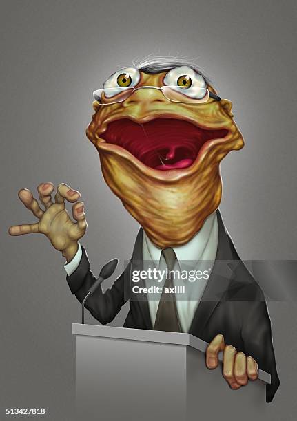 politician boring frog face - caricature 幅插畫檔、美工圖案、卡通及圖標