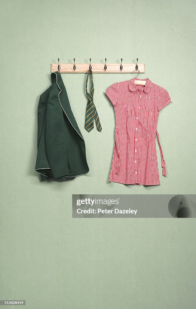 School coat rack in domestic room