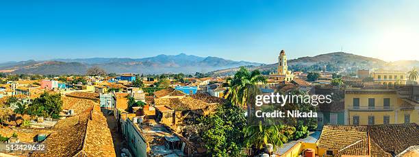 panoramic view over trinidad, cuba - trinidad cuba stock pictures, royalty-free photos & images