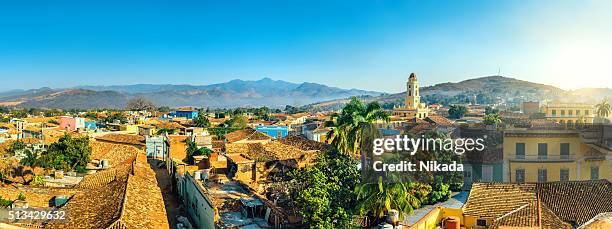 panoramic view over trinidad, cuba - trinidad kuba bildbanksfoton och bilder