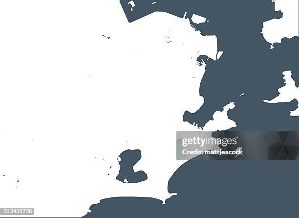 rio de janeiro city map outline - rio de janeiro aerial view stock illustrations