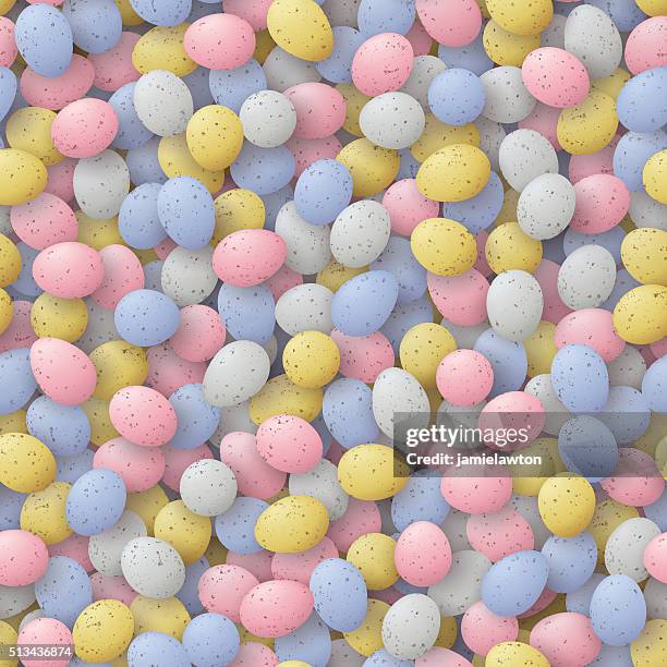 mini easter eggs - seamless pattern - easter candy stock illustrations