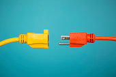 Yellow and Orange electric plug
