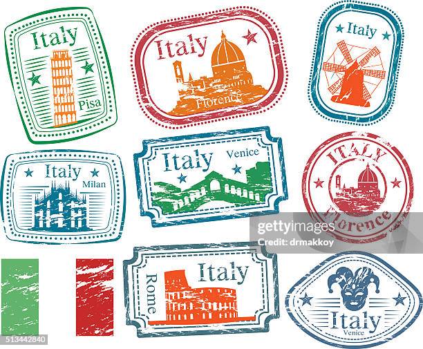 italien briefmarken - rome italy stock-grafiken, -clipart, -cartoons und -symbole