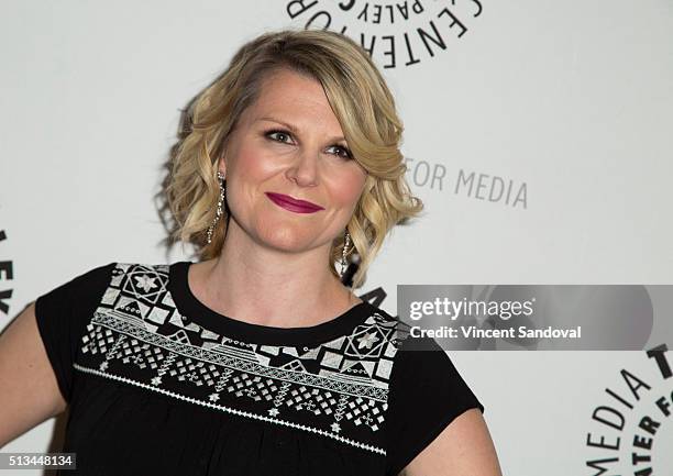 Actress Jennifer Robertson attends Paley Center For Media Presents PaleyLive LA: An evening with "Schitt's Creek" at The Paley Center for Media on...