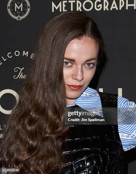 Model Hailey Gates attends the Metrograph opening night at Metrograph on March 2, 2016 in New York City.