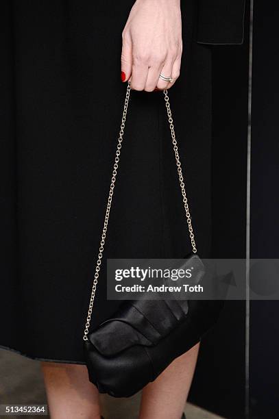 Gretchen Mol, purse detail, attends the Metrograph opening night at Metrograph on March 2, 2016 in New York City.