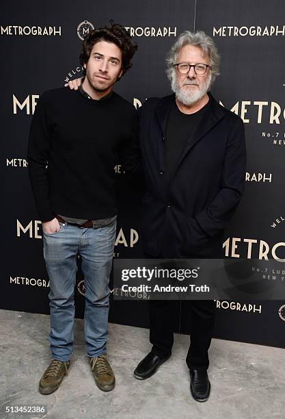 Jake Hoffman and Dustin Hoffman attend the Metrograph opening night at Metrograph on March 2, 2016 in New York City.