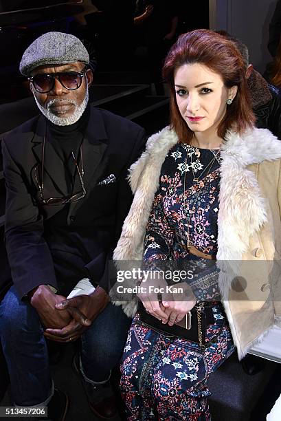 Eriq Ebouaney and Marine Miquel attend the Christophe Guillarme show as part of the Paris Fashion Week Womenswear Fall/Winter 2016/2017 on March 2,...