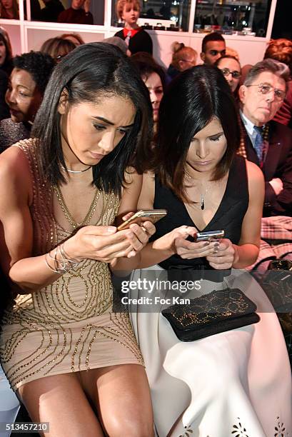 Josephine Jobert and Flavie Pean attend the Christophe Guillarme show as part of the Paris Fashion Week Womenswear Fall/Winter 2016/2017 on March 2,...