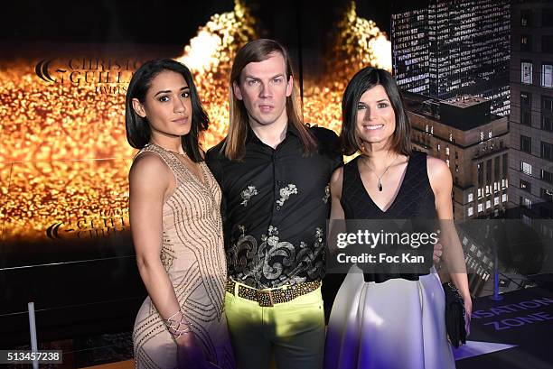 Josephine Jobert, Christophe Guillarme and Flavie Pean attend the Christophe Guillarme show as part of the Paris Fashion Week Womenswear Fall/Winter...