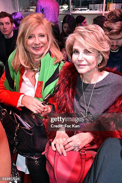 Brigitte Mancel and a guest attend the Christophe Guillarme show as part of the Paris Fashion Week Womenswear Fall/Winter 2016/2017 on March 2, 2016...