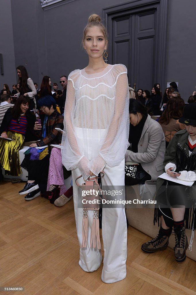 Elena Perminova attends the Chloe show as part of the Paris Fashion ...