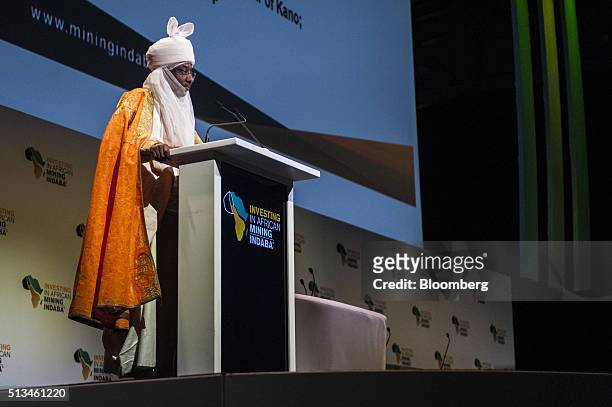 Sanusi Lamido Sanusi, also known as Muhammadu Sanusi II, emir of Kano and former Nigerian central bank governor, speaks on the opening day of the...