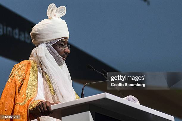 Sanusi Lamido Sanusi, also known as Muhammadu Sanusi II, emir of Kano and former Nigerian central bank governor, speaks on the opening day of the...