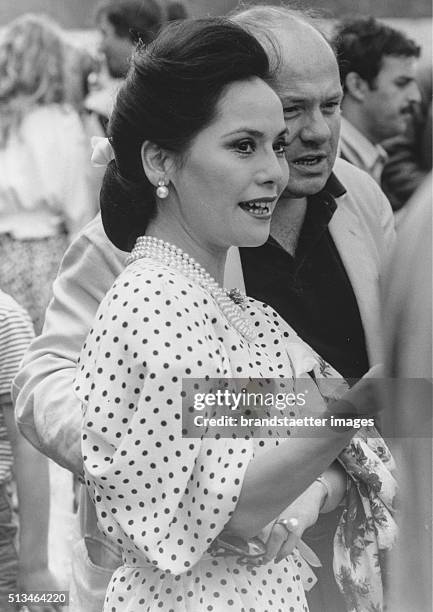 The widow of the indonesian prime minister Sukarno Ratna Sari Dewi Sukarno with Udo Proksch at the Formula 1 race in Zeltweg. Styria. 19th August...