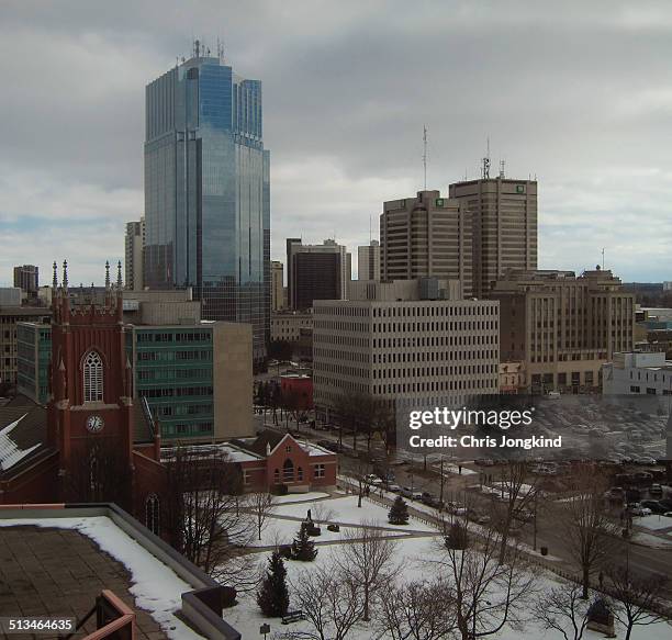 winter skyline - london ontario stockfoto's en -beelden