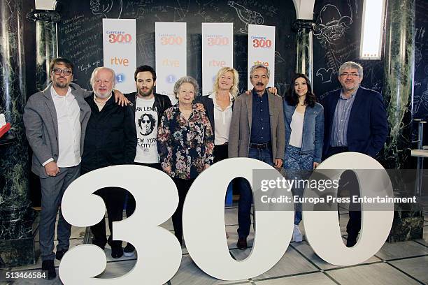 Juan Echanove, Ricardo Gomez, Maria Galiana, Ana Duato, Imanol Arias and Irene Visedo celebrate 'Cuentame Como Paso' 300 Episodes on March 2, 2016 in...