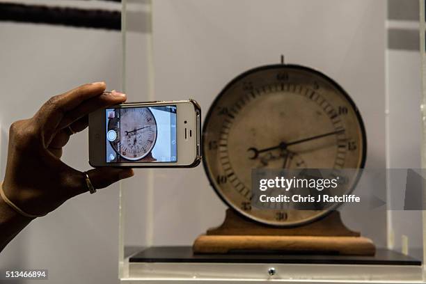 The 'Seconds Out' clock from the fight between Muhammad Ali and Henry Cooper at Wembley Arena in 1963- at the preview of the 'I Am The Greatest'...