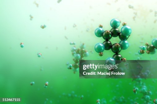 Glucose and water molecules Glucose and water molecules