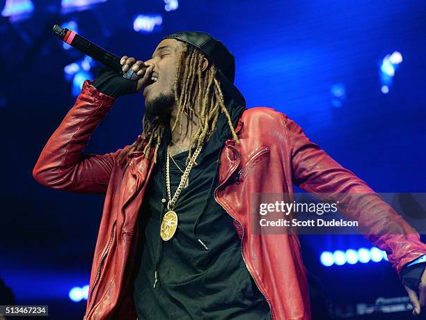 Rapper Fetty Wrap performs onstage at The Forum on February 28, 2016 in Inglewood, California.