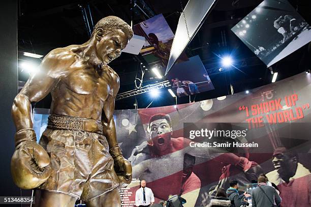 General view of the Muhammad Ali exhibition entitled 'I Am The Greatest', at The O2 Arena on March 3, 2016 in London, England.