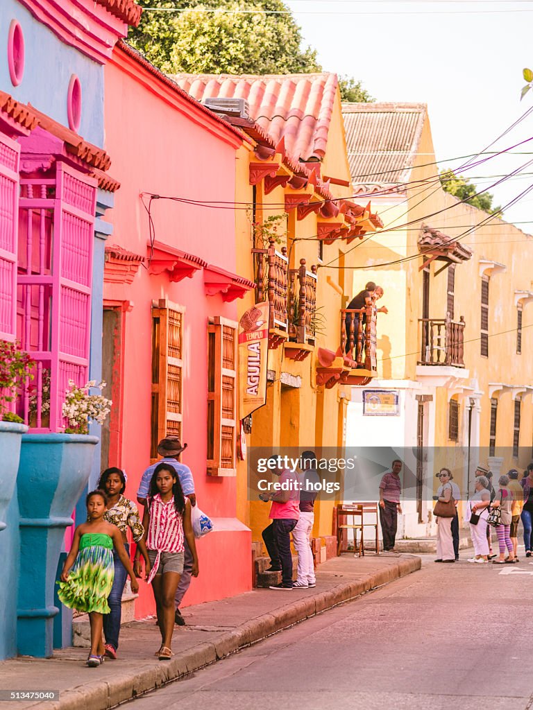 Colorful houses in Cartagena, Colombia