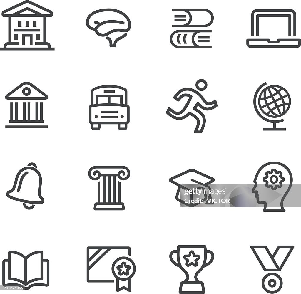 Education and School Icons Set - Line Series