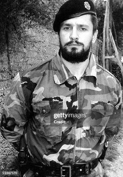 Picture taken in May 1995 around Tuzla, central Bosnia of Naser Oric, former commander of Bosnian Muslim forces in eastern Bosnian town of Srebrenica...