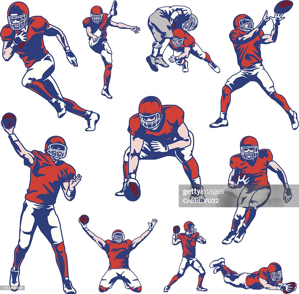 American-Football-Spieler Set