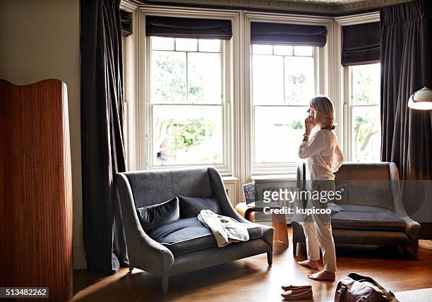 i've just arrived. the room is great - bay window interior stock pictures, royalty-free photos & images