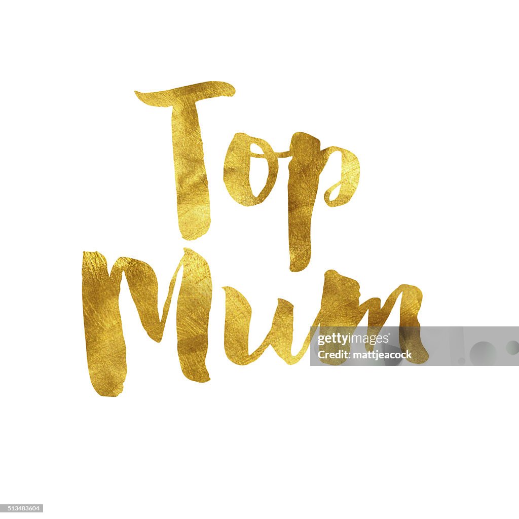 Gold glitter mothers day text