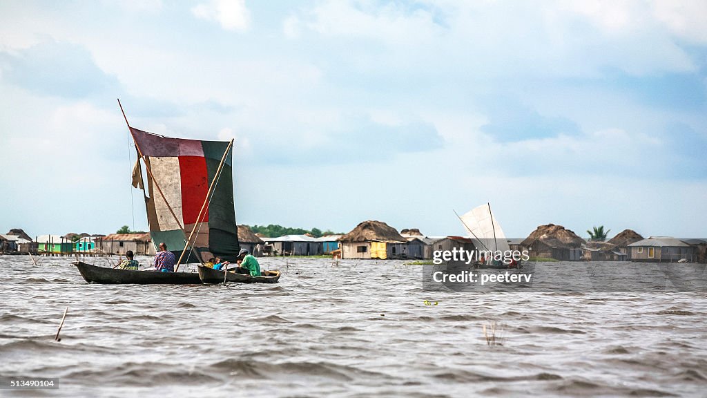 Village on the water. Ganvie, Benin.
