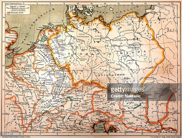 germania in 2 century after christ - hamburg darmstadt stock illustrations