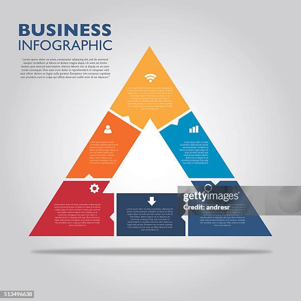 stockillustraties, clipart, cartoons en iconen met business infographic - pyramid shape