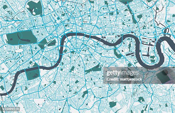 london city map - river thames vector stock illustrations