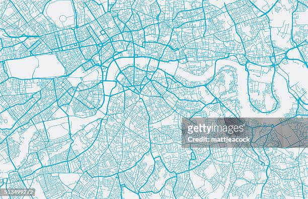 illustrazioni stock, clip art, cartoni animati e icone di tendenza di mappa della città di londra - veduta dall'alto