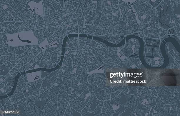 london city map - river thames stock illustrations