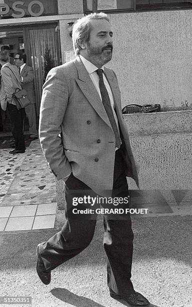 Italian Judge Giovanni Falcone arrives 21 October 1986 in Marseille to meet his French counterparts in charge to investigate the Mafia "Pizza...