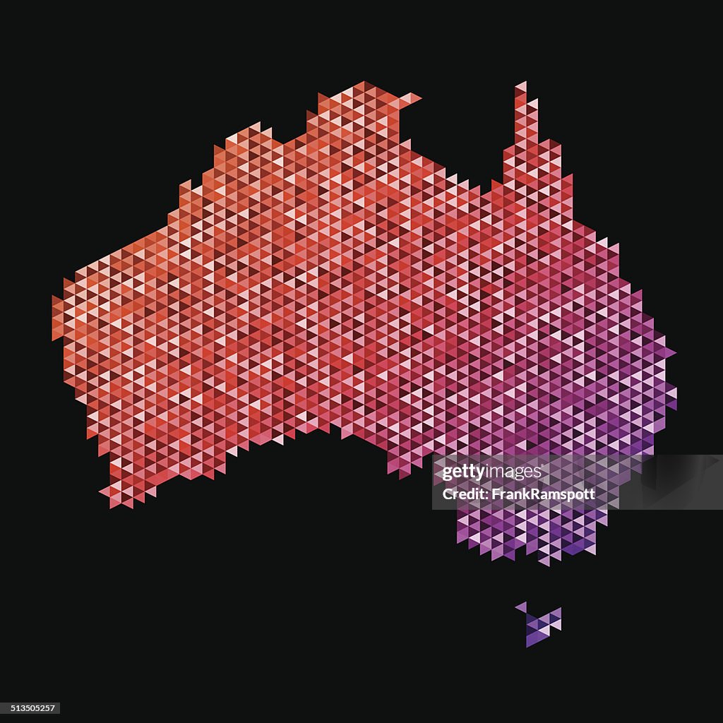 Australia Map Triangle Pattern Orange