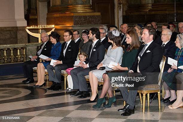 Sweden's King Carl XVI Gustaf of Sweden, Queen Silvia of Sweden, Prince Daniel, Princess Estelle, Prince Carl Philip, Princess Sofia, Princess...