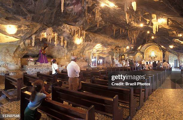 Santuario do Bom Jesus da Lapa , a chapel inside Gruta do Bom Jesus , pilgrimage to Bom Jesus da Lapa, Bahia State, northeast Brazil - the city is...