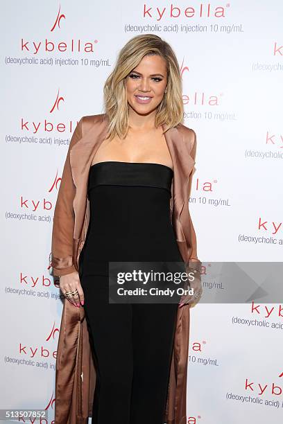 Khloe Kardashian attends Allergan KYBELLA event at IAC Building on March 3, 2016 in New York City.