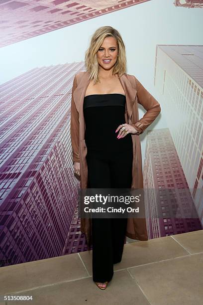 Khloe Kardashian attends Allergan KYBELLA event at IAC Building on March 3, 2016 in New York City.