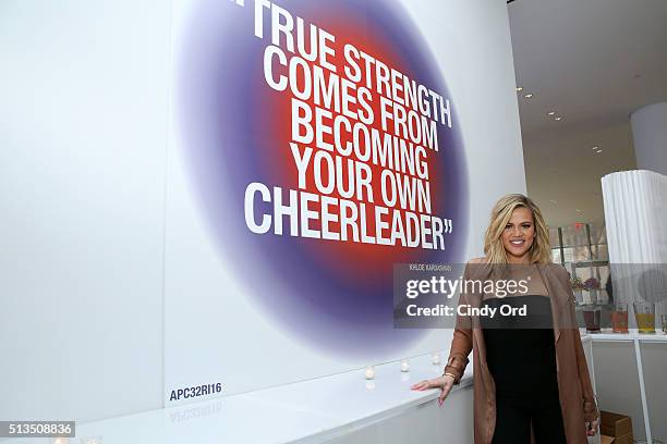 Khloe Kardashian attends Allergan KYBELLA event at IAC Building on March 3, 2016 in New York City.