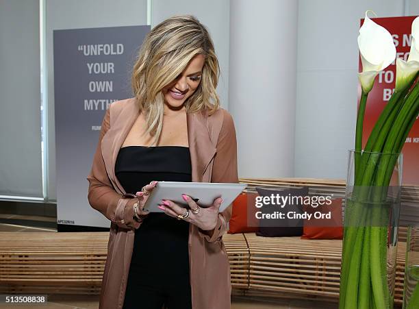 Khloe Kardashian attends Allergan KYBELLA event at IAC Building on March 3, 2016 in New York City.