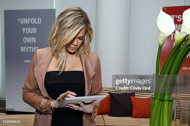 Khloe Kardashian attends Allergan KYBELLA event at IAC Building on March 3, 2016 in New York City.