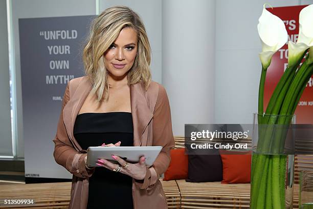 Khloe Kardashian attends Allergan KYBELLA event at IAC Building on March 3, 2016 in New York City.