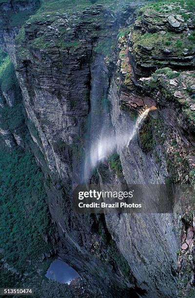 The Cachoeira da Fumaça is a 340 m tall waterfall in Bahia State, northeast Brazil, located in Chapada Diamantina, an attractive region for...
