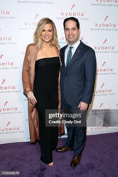 Khloe Kardashian and Dr. Robert Anolik launch KYBELLA campaign at IAC Building on March 3, 2016 in New York City.